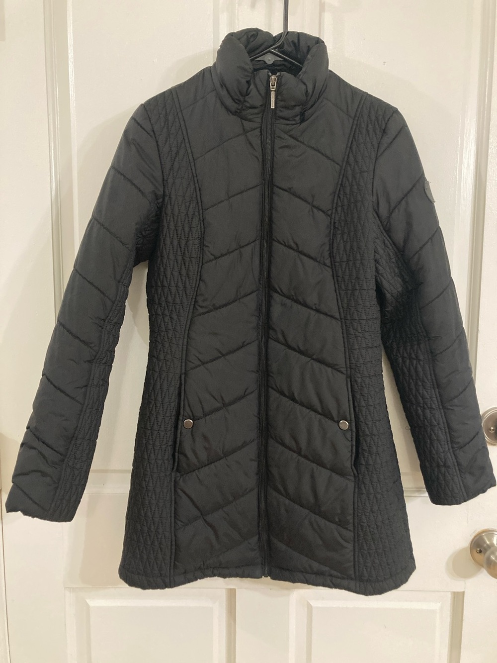 Weatherproof Women's Black Quilted Long Puffer Coat